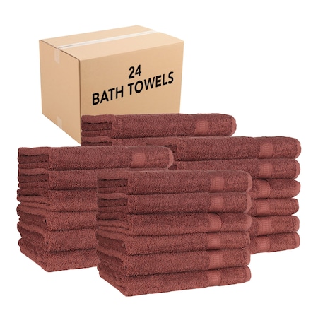 Monarch Brands True Color Bath Towels, Brown, 24PK BATH-BROWN-CS